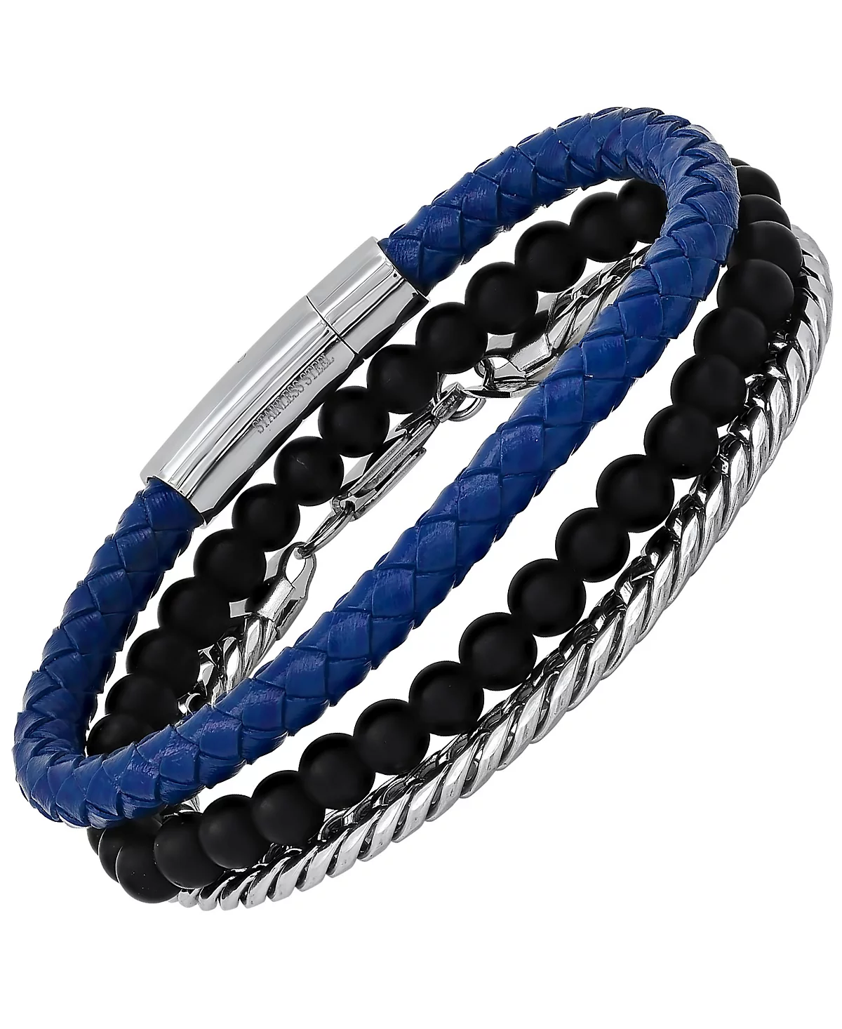 hickey by HICKEY FREEMAN Roll-Плетеный браслет из натуральной кожи, комплект из 3 предметов