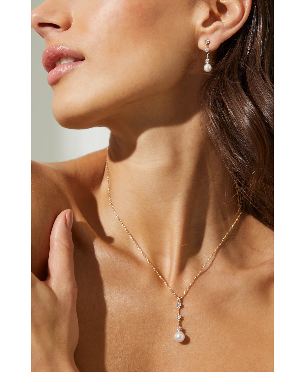 Y-образное колье Eliot Danori с имитацией кубического циркония и жемчуга 16 2 удлинитель 11390₽