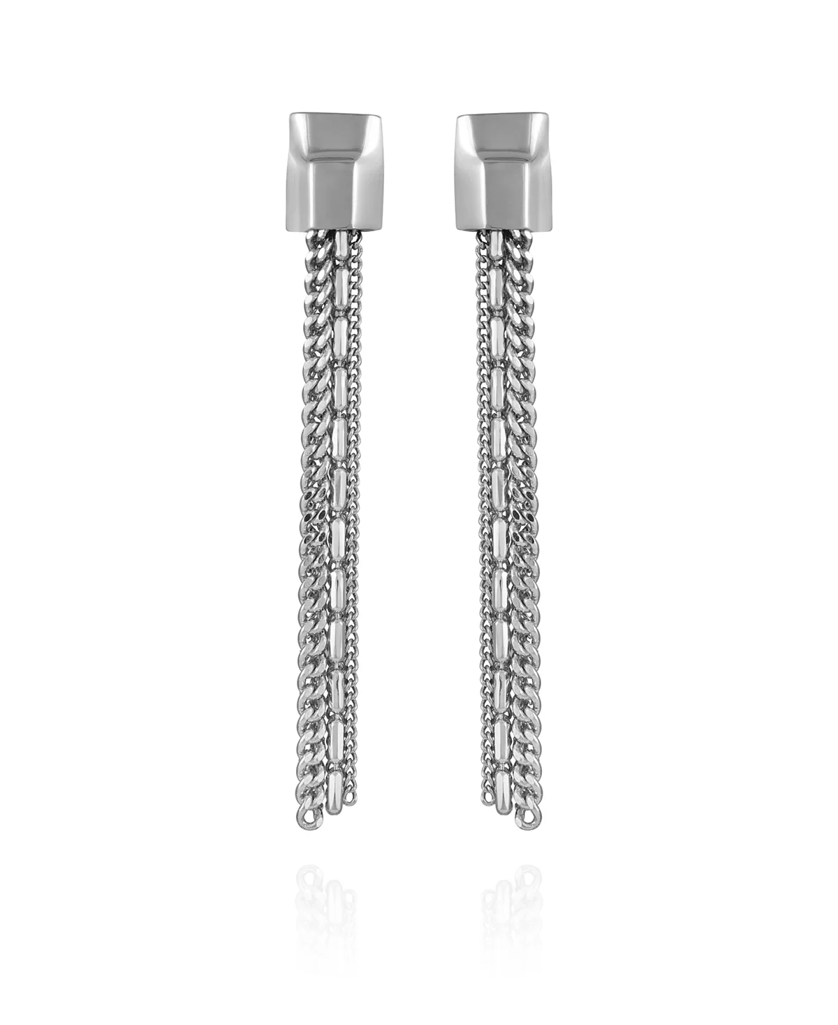 Висячие серьги-капли Vince Camuto со смешанной серебристой цепочкой и линейной кисточкой 4790₽