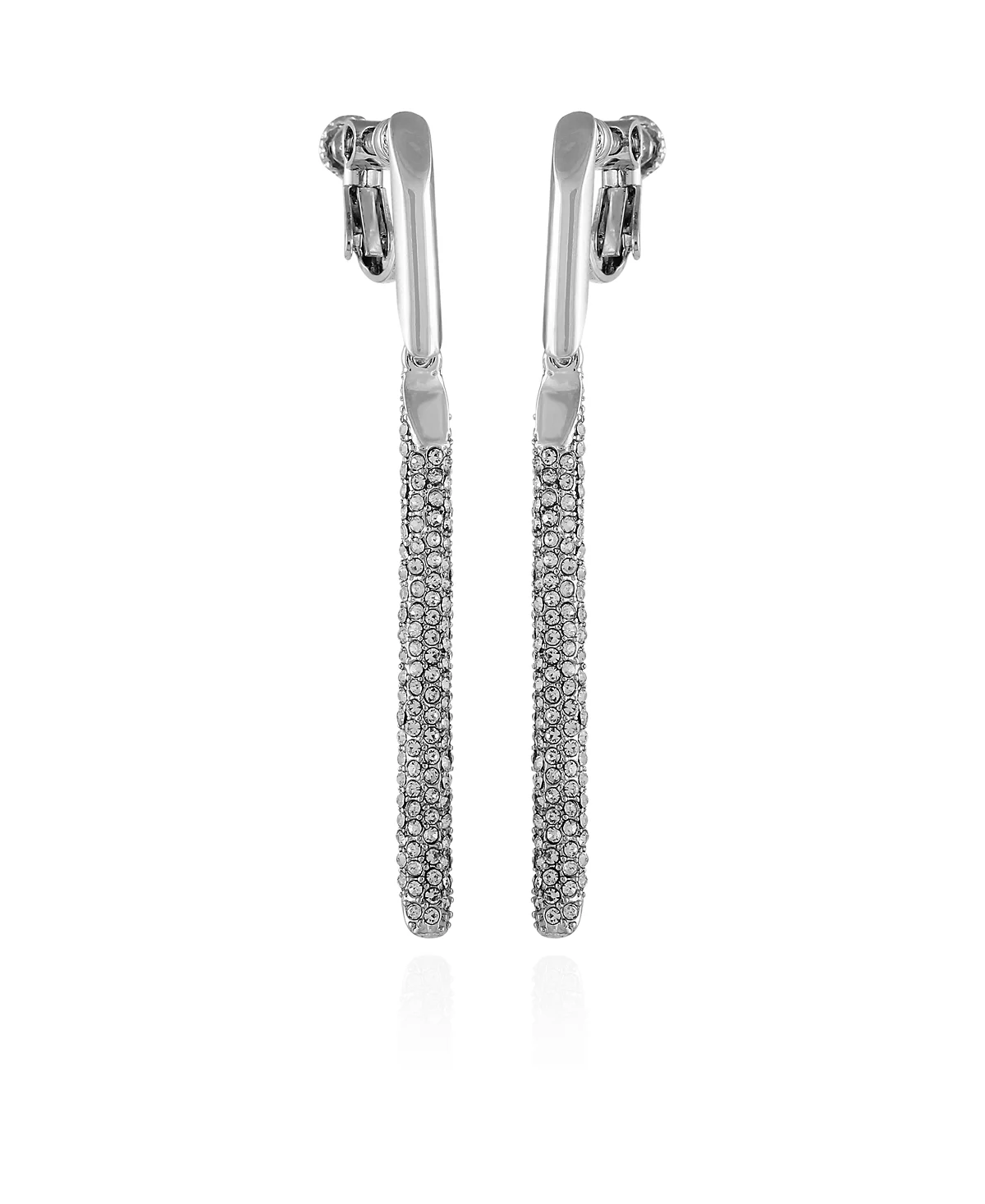 Серьги-клипсы Vince Camuto из серебристого стекла с линейными каплевидными вставками в виде камней 9090₽