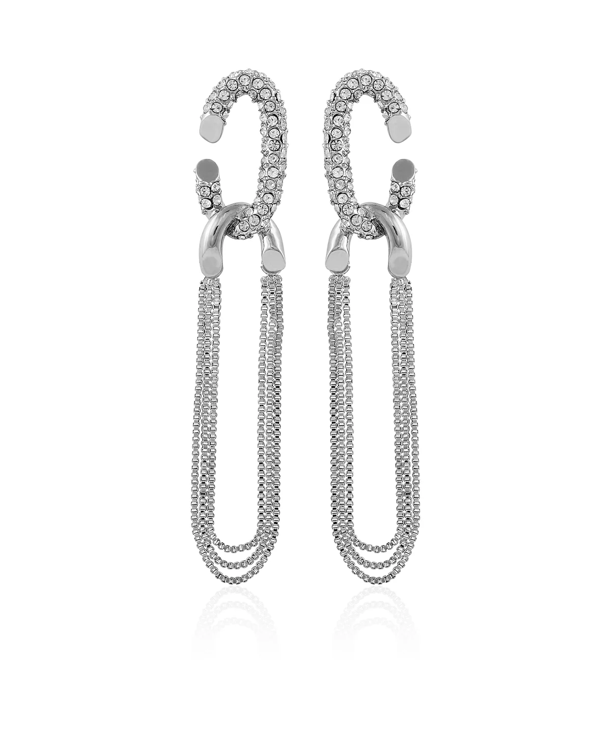 Висячие серьги-кольца Huggie Hoop с серебристой цепочкой и кисточками от Vince Camuto 8590₽