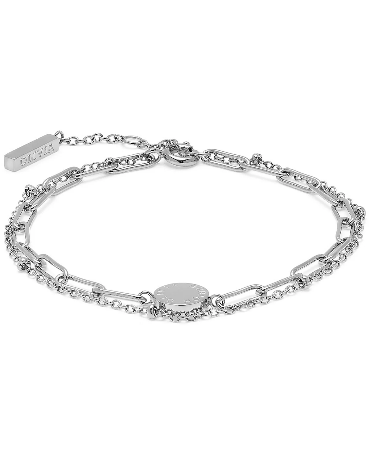Серебристый многослойный браслет Olivia Burton