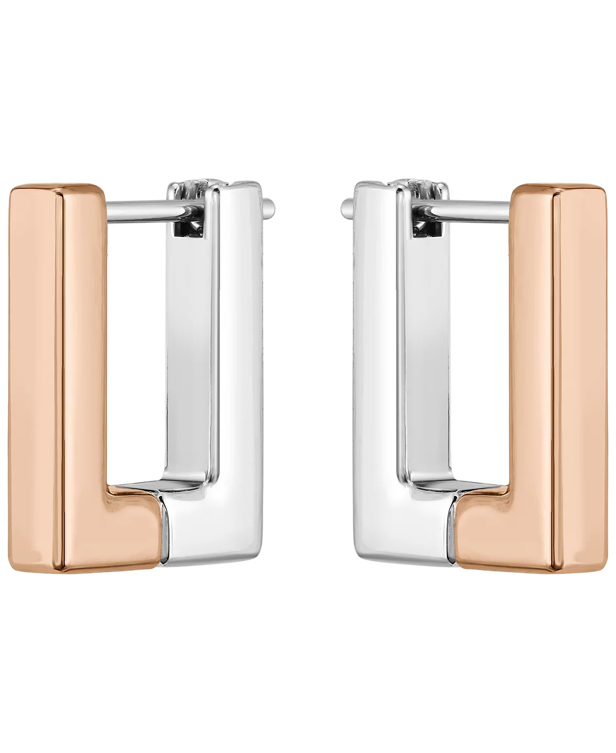 Серьги-гвоздики Lacoste из двухцветного золота в форме буквы L 18090₽