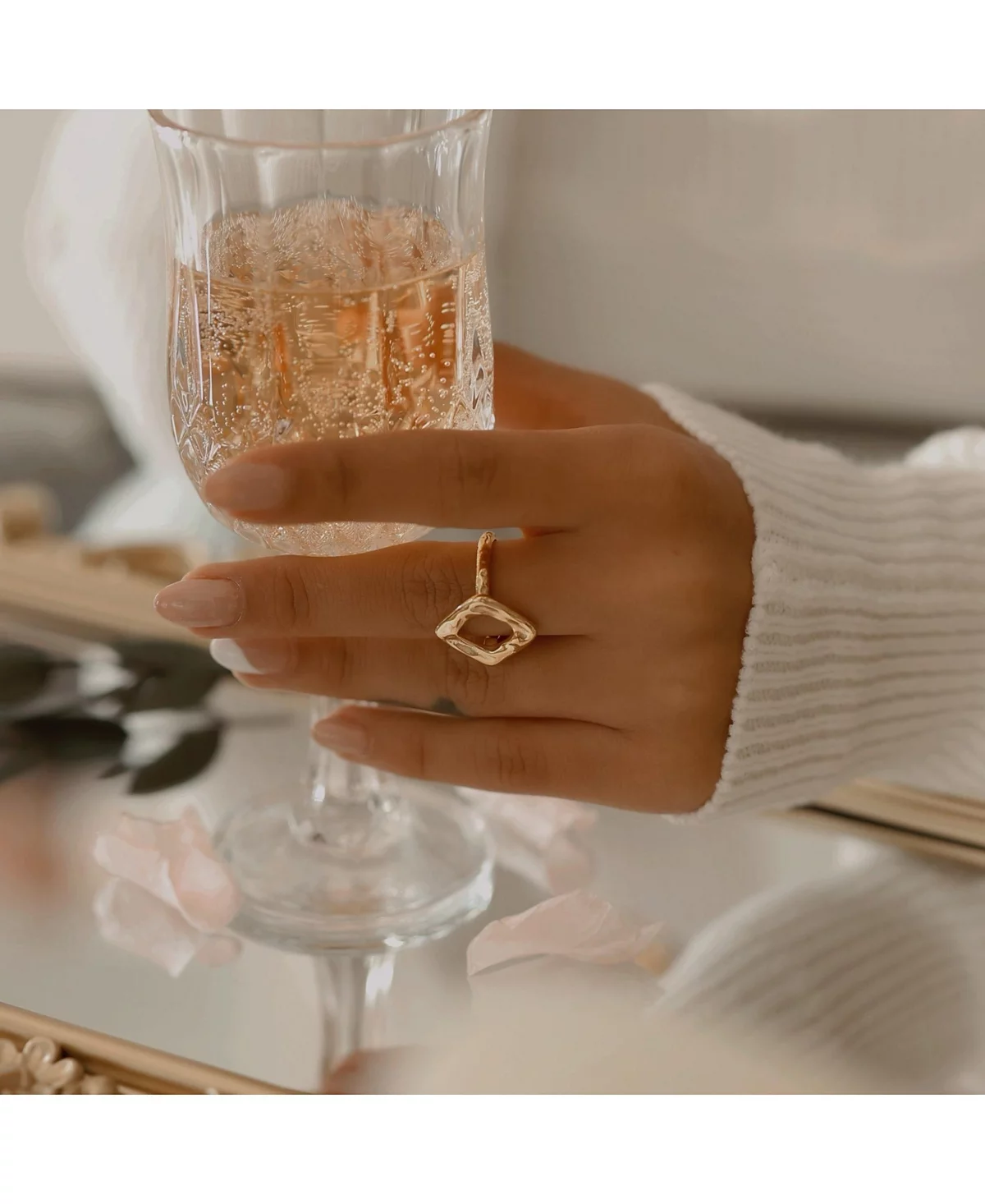 Модное переднее кольцо Heymaeve из нержавеющей стали с позолотой 18 Карат