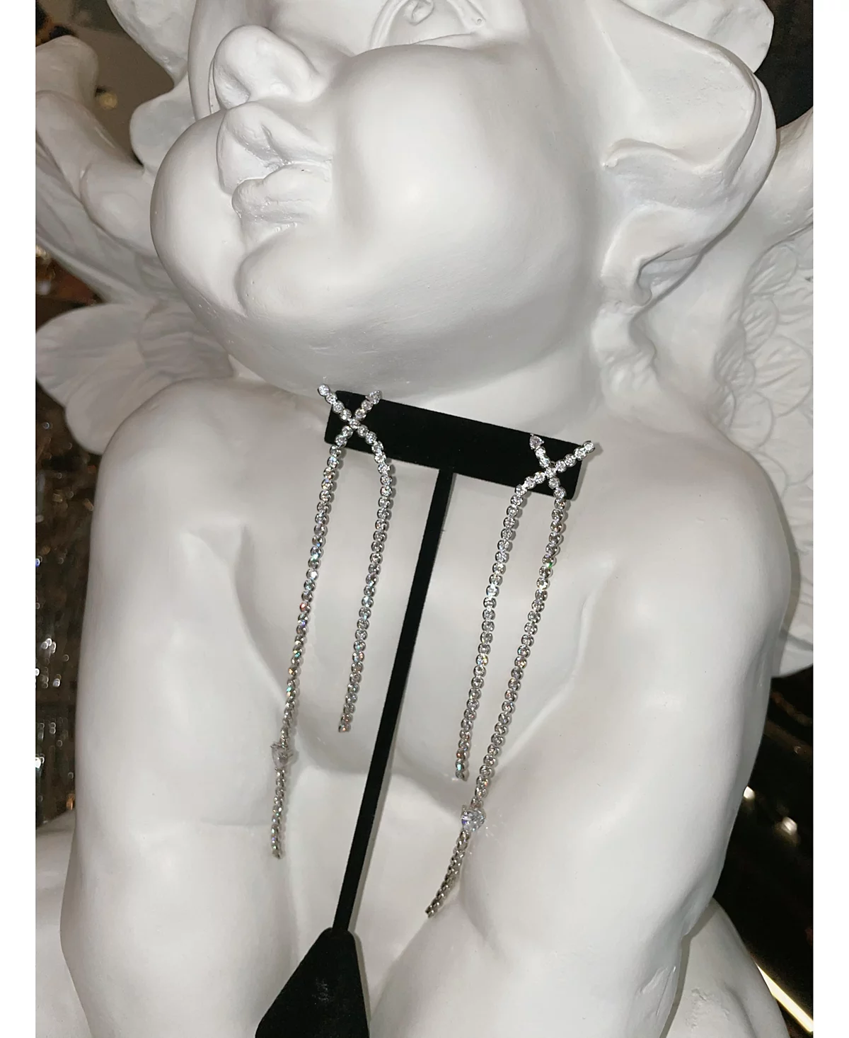 Массивные серьги из латуни с платиновым покрытием Heymaeve