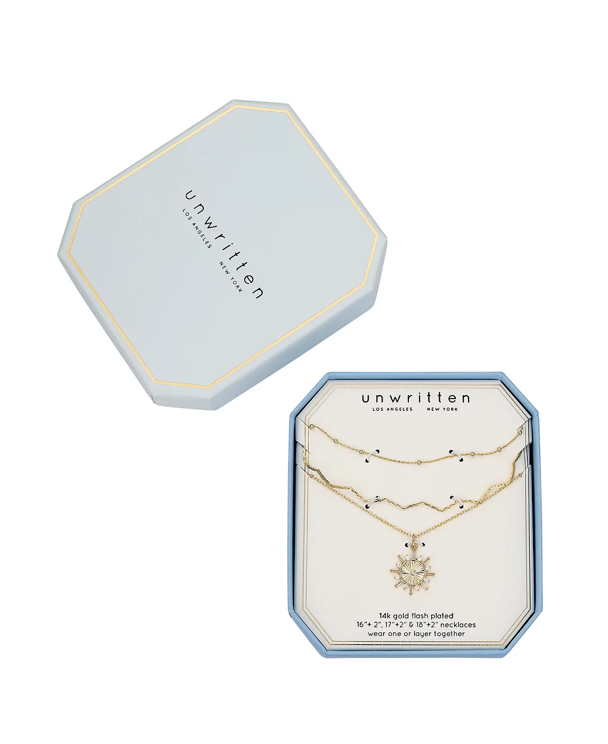 Многослойный комплект колье с подвеской в виде Солнца из неписаного кубического циркония 3 предмета 5690₽