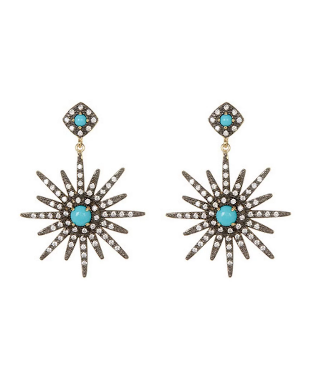 Серьги с искусственными бирюзовыми звездочками ADORNIA 4490₽