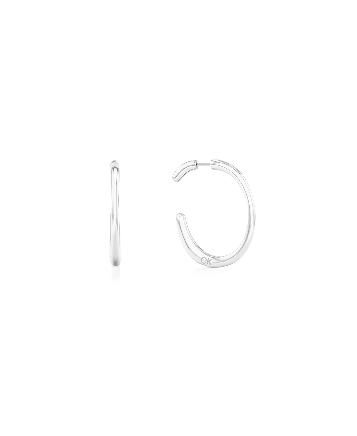 Серебристая мини-серьга-обруч из нержавеющей стали Calvin Klein