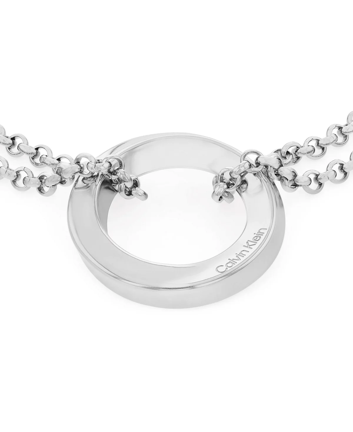 Женский браслет с двойной цепочкой из нержавеющей стали Calvin Klein