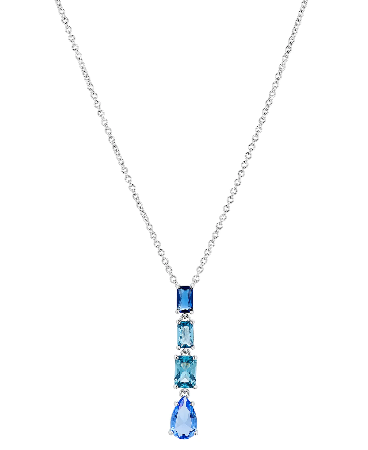 Серебряное ожерелье-лариат Eliot Danori со смешанными камнями, удлинитель 16 дюймов + 2 дюйма, созданное для Macy's