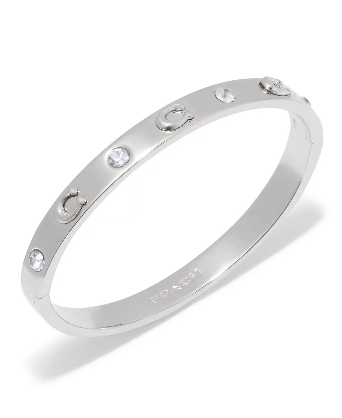 Фирменный браслет в форме буквы С из искусственного камня COACH украшенный фигурной резьбой 12690₽