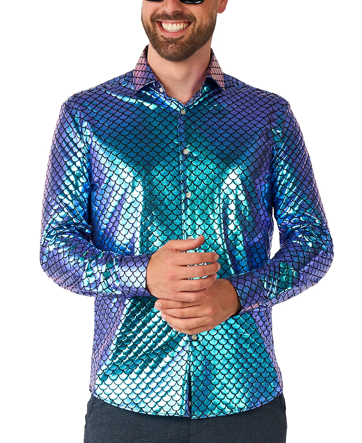 Мужские рубашки для тематических вечеринок OppoSuits с блестящими золотыми вставками для мужчин