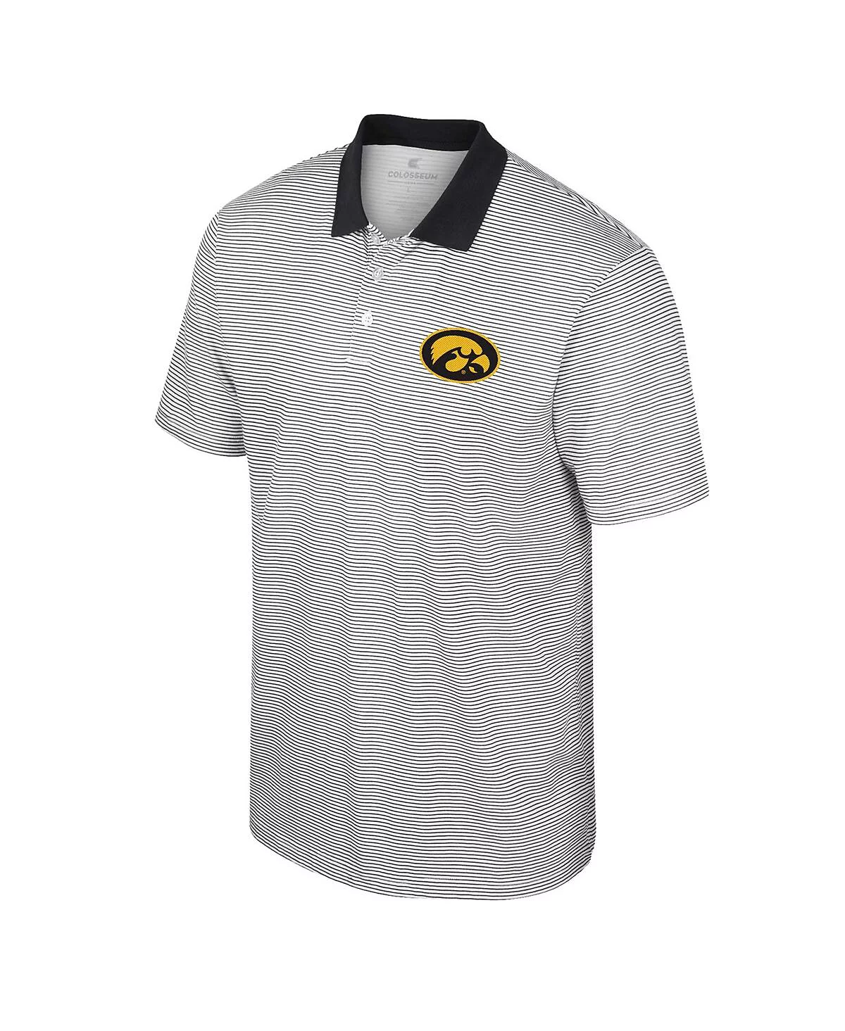 Мужская рубашка поло Colosseum White с принтом Iowa Hawkeyes в полоску 6990₽