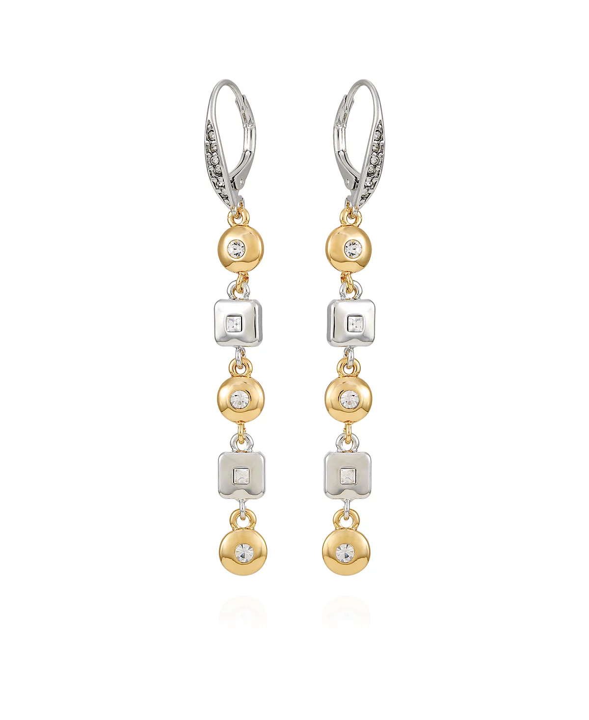 Крупные серьги-капли с двухцветным прозрачным стеклянным камнем T Tahari