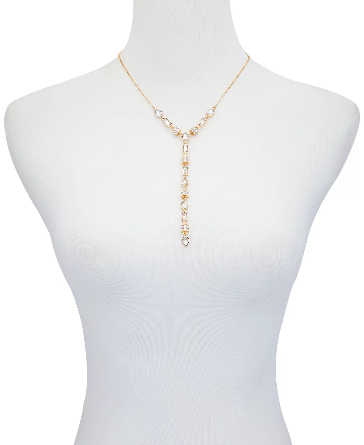 Ожерелье из прозрачного светлого стеклянного камня T Tahari золотистого оттенка Y 9090₽