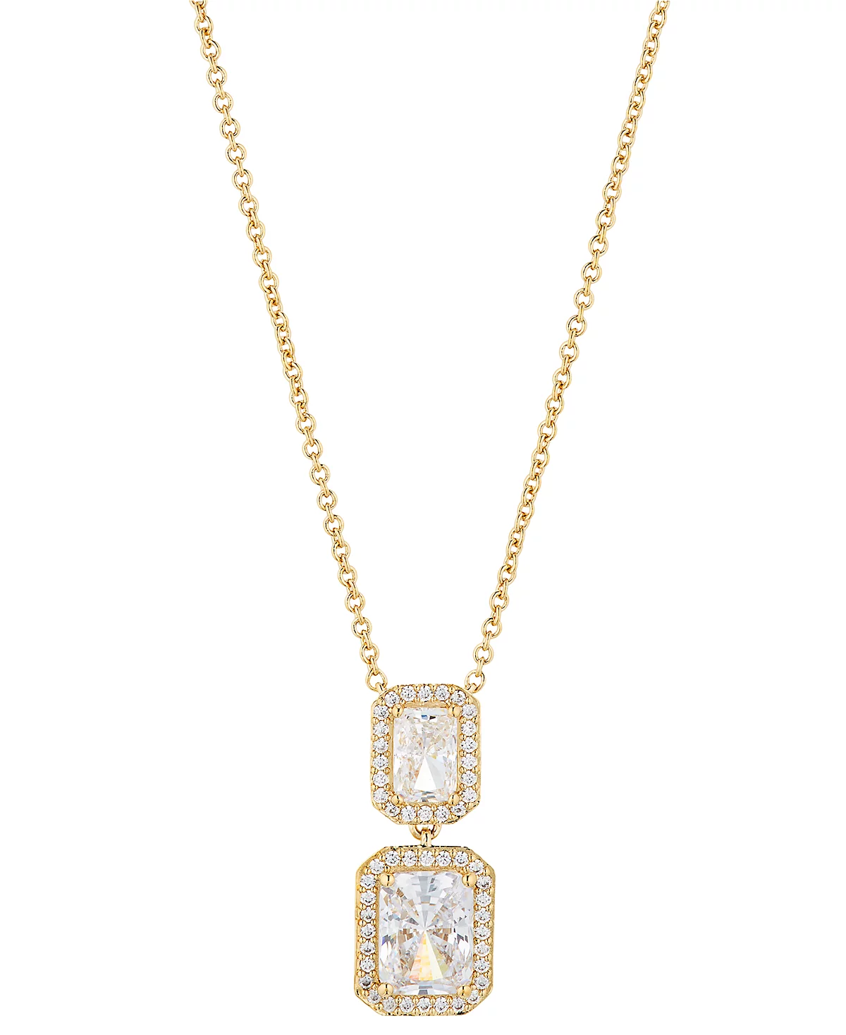 Колье Eliot Danori с изумрудным ореолом и фианитами удлинитель 16 дюймов 2 дюйма 14290₽