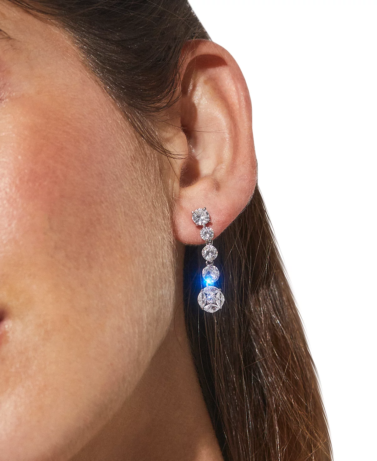 Серьги-капли Eliot Danori с кубическим цирконием серебристого цвета созданные для Macys 10990₽