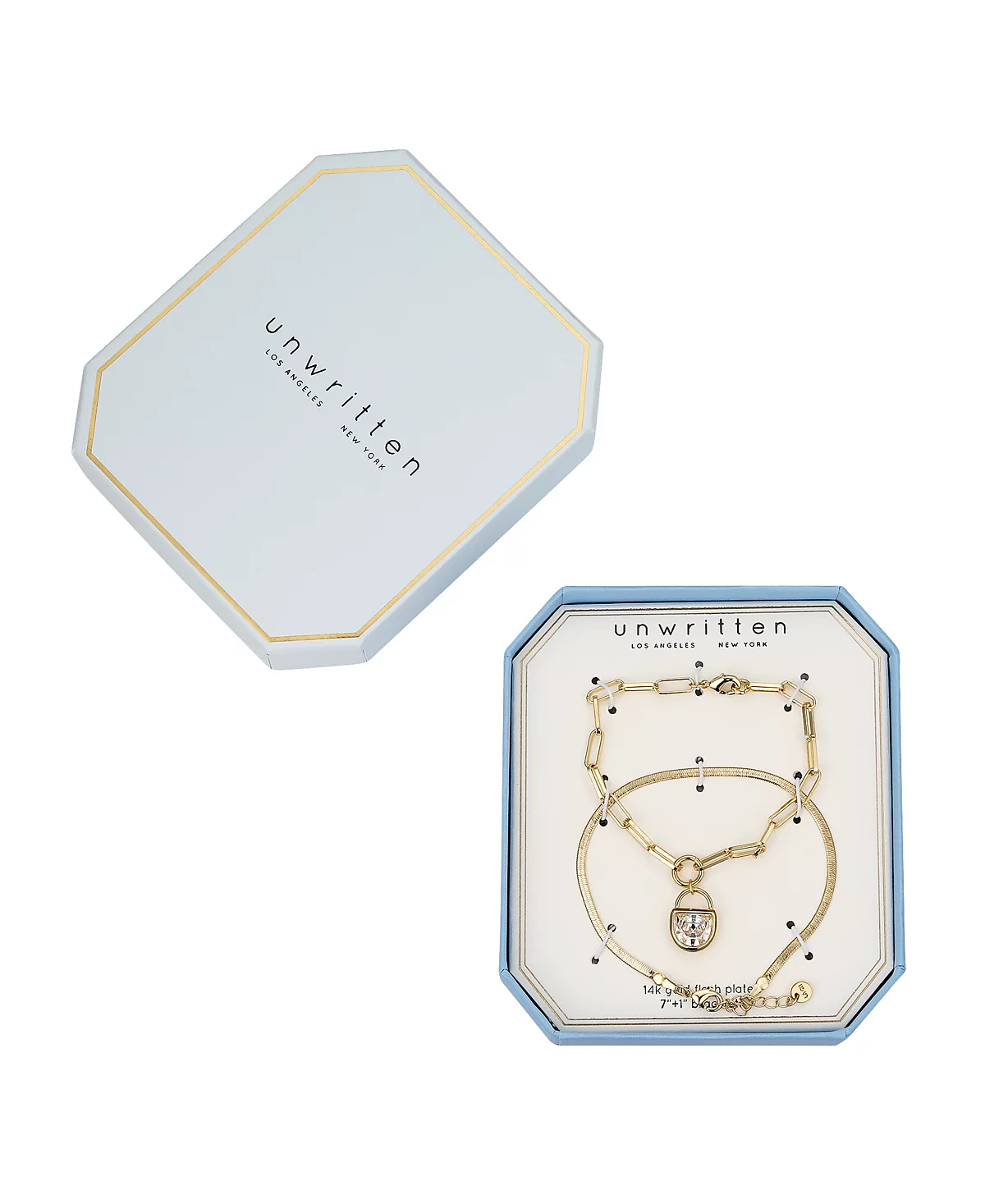 Набор браслетов с ненаписанным замком из кубического циркония состоящий из 2 частей 5690₽