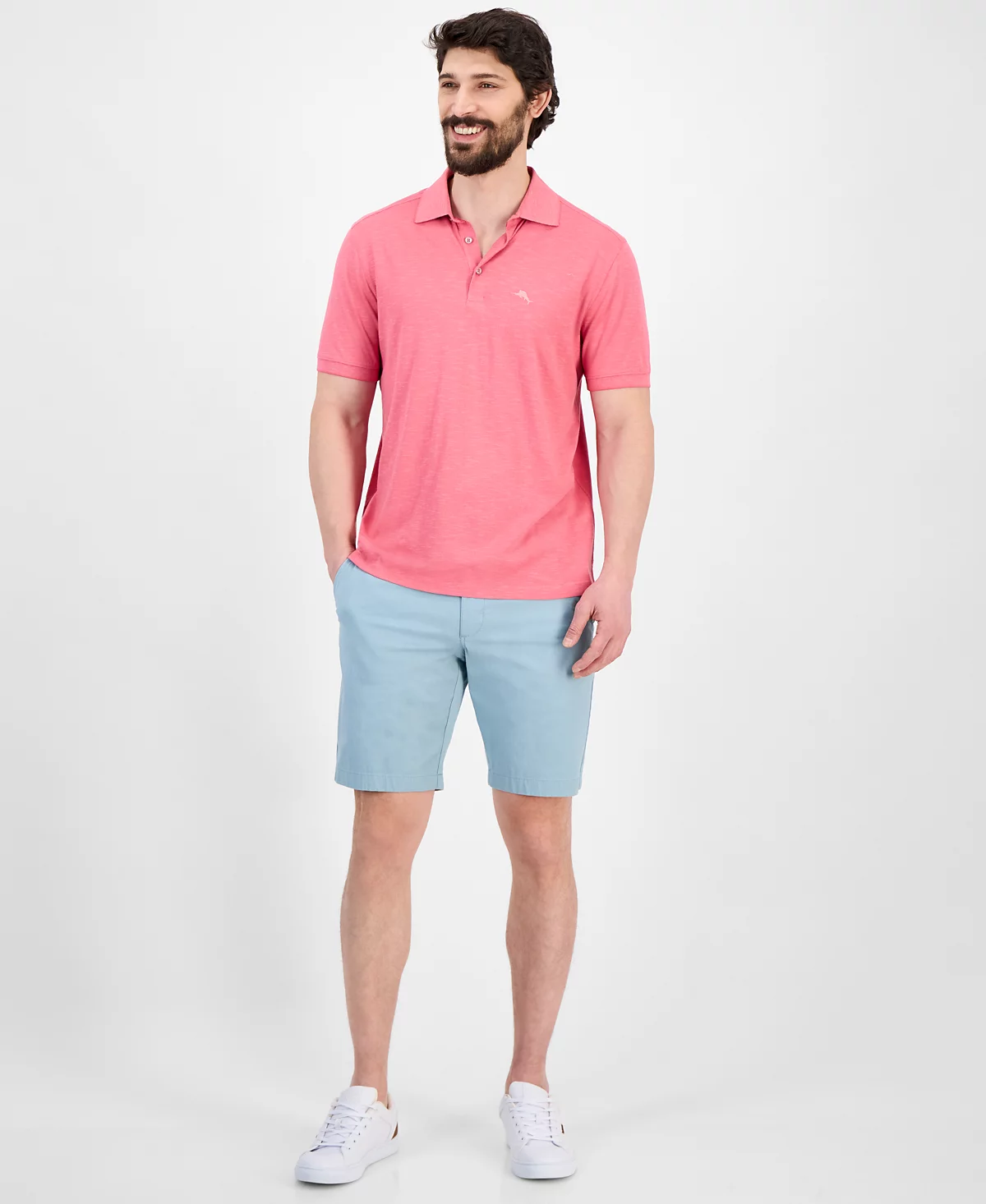 Мужская рубашка поло в полоску Portola Point от Tommy Bahama в космическую полоску 