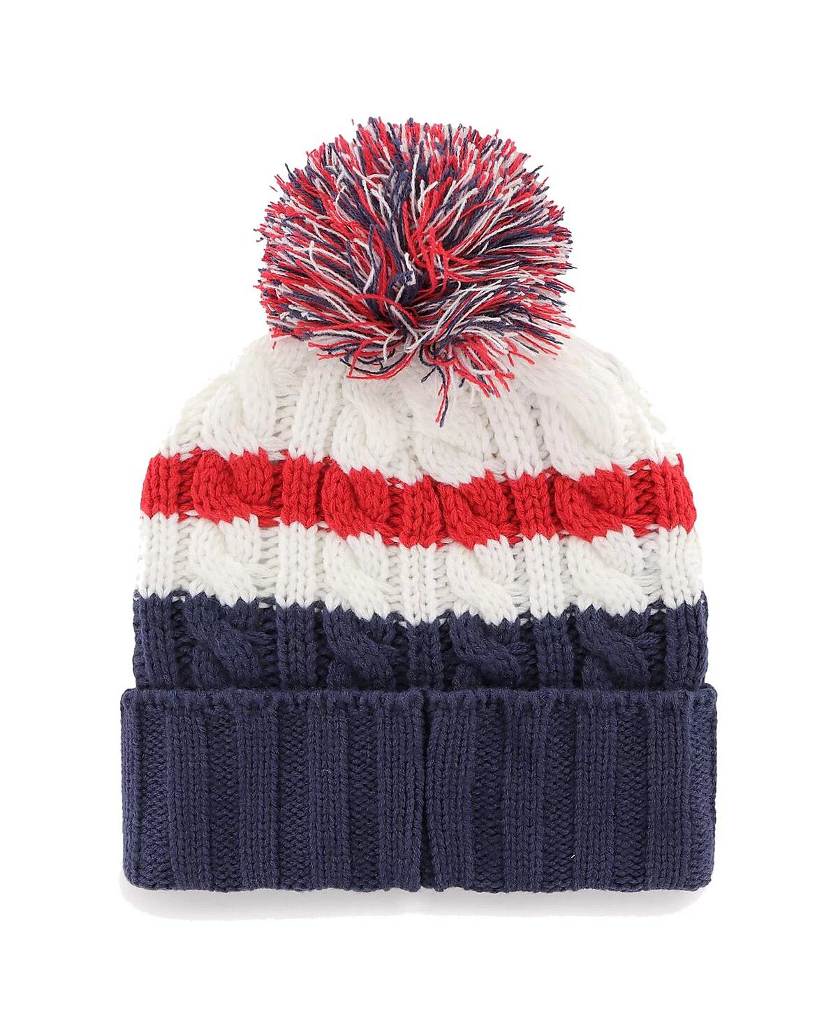 Женская белая вязаная шапка New England Patriots Ashfield 47-го года выпуска с манжетами и помпоном 4790₽