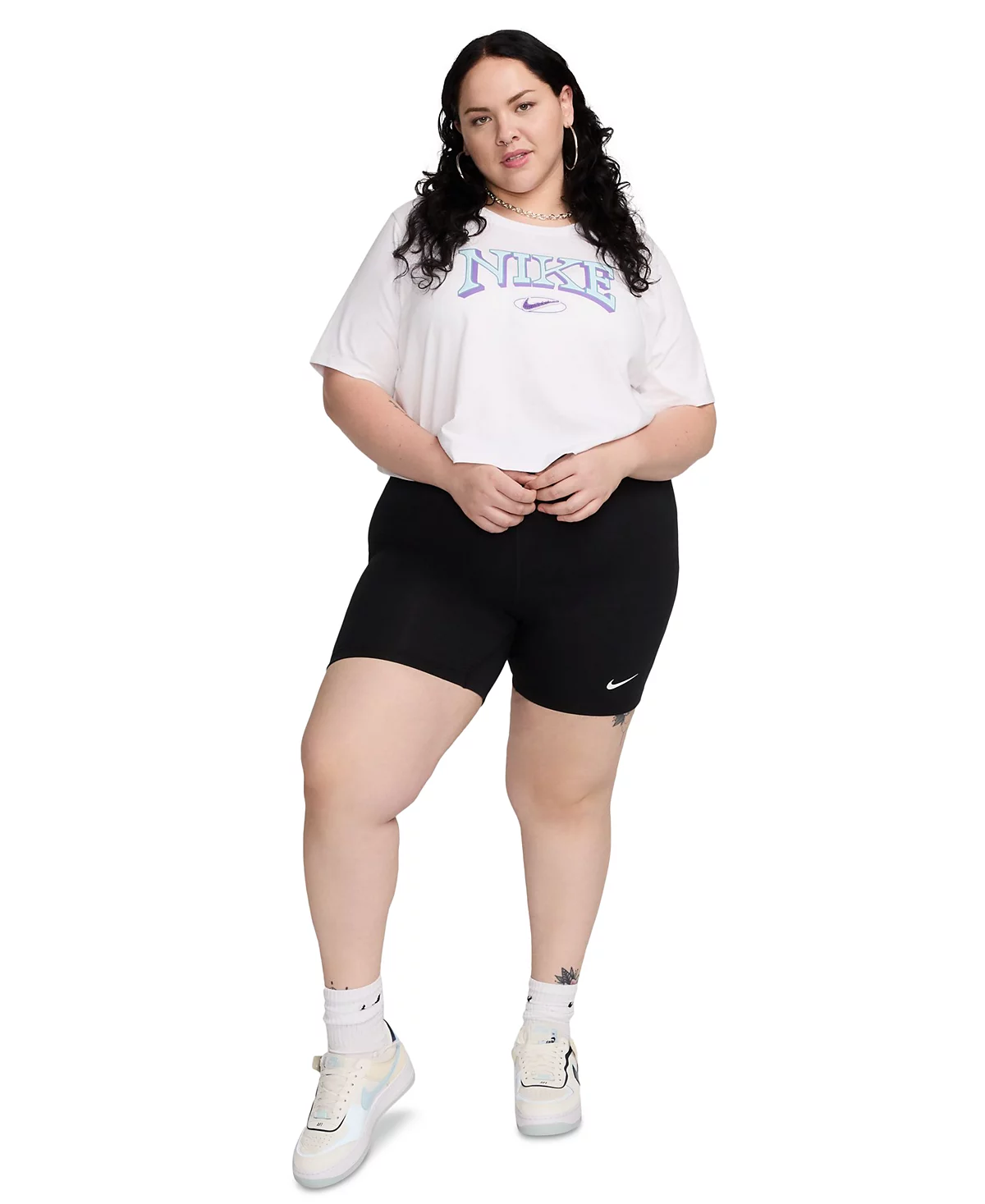 Укороченная футболка свободного кроя с коротким рукавом Nike Sportswear Plus Size