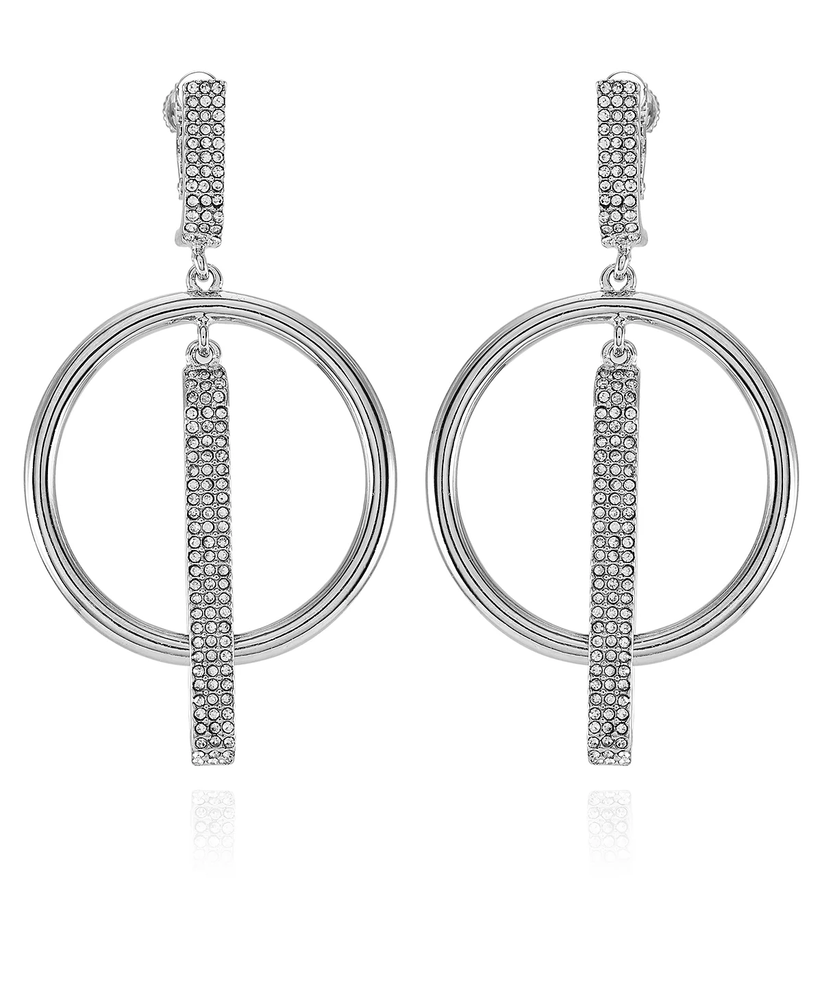 Серебристые серьги-кольца-клипсы Vince Camuto 9090₽