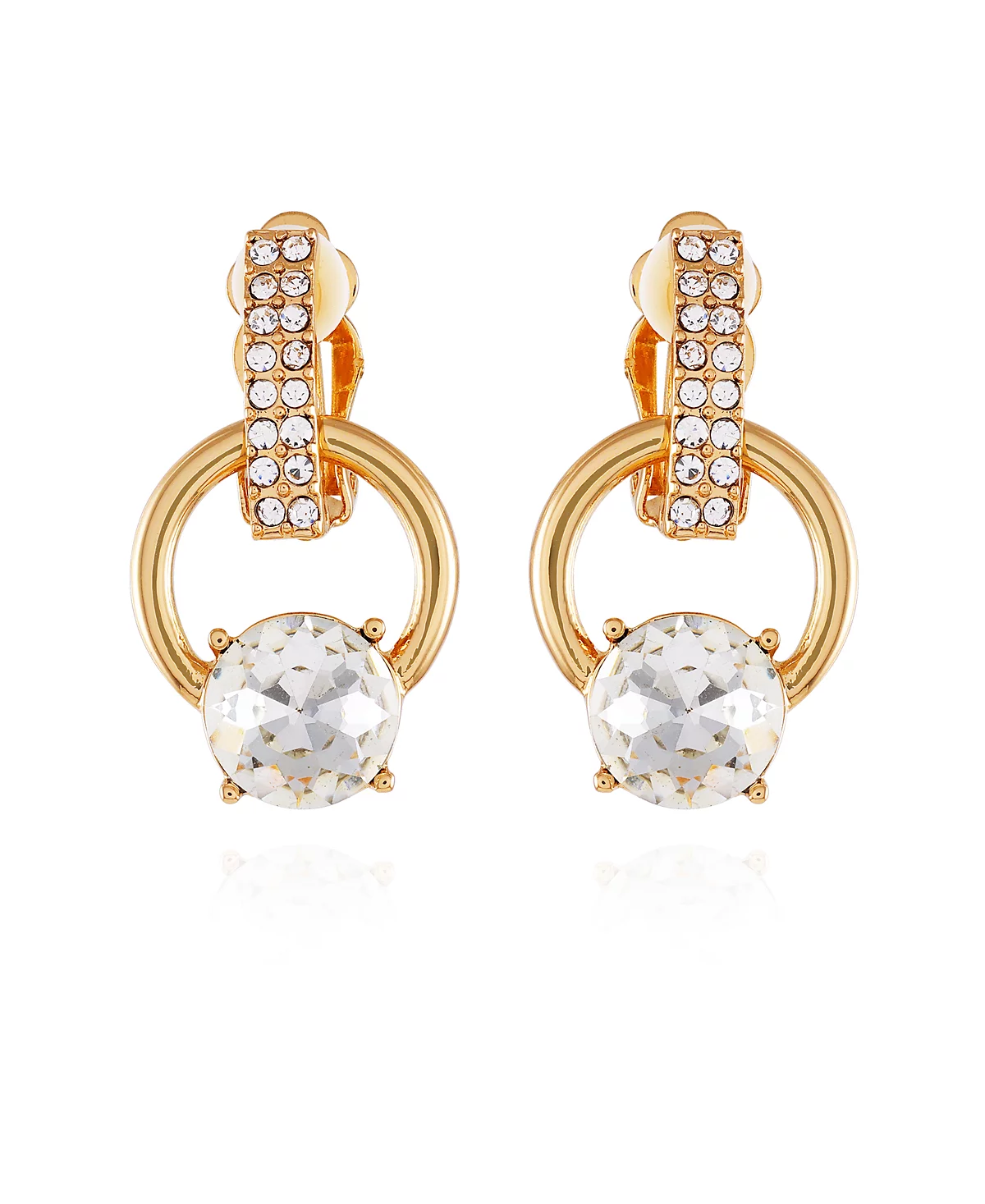 Золотые серьги-кольца-клипсы T Tahari 7190₽