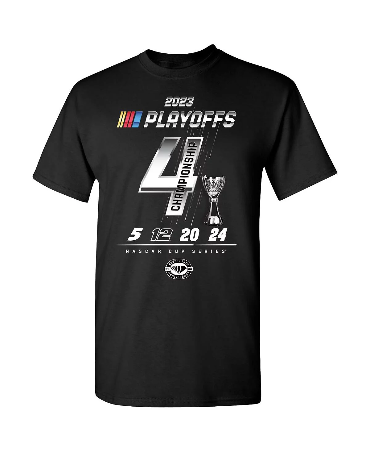 Мужская спортивная футболка с клетчатым флагом Heather Charcoal 2023 NASCAR Cup Series Playoffs Championship Four 3790₽