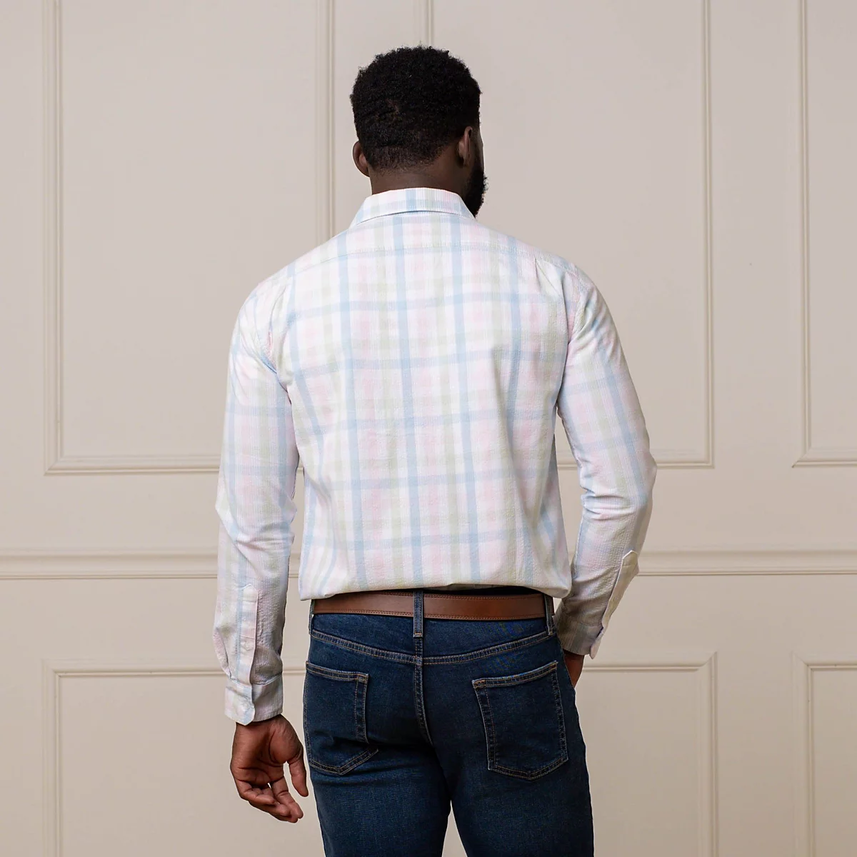 Мужская рубашка из органического материала Hope - Henry с длинным рукавом в полоску на пуговицах 8190₽