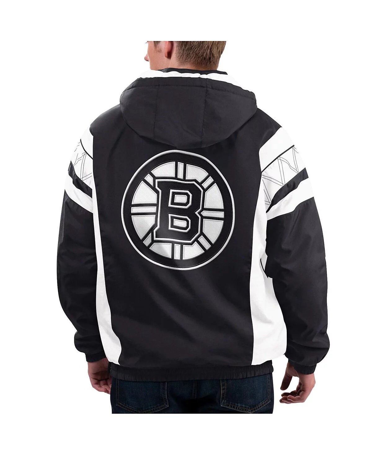 Мужская куртка-толстовка Starter x NHL Black Ice Black White Boston Bruins Home Team пуловер с капюшоном на молнии 26990₽
