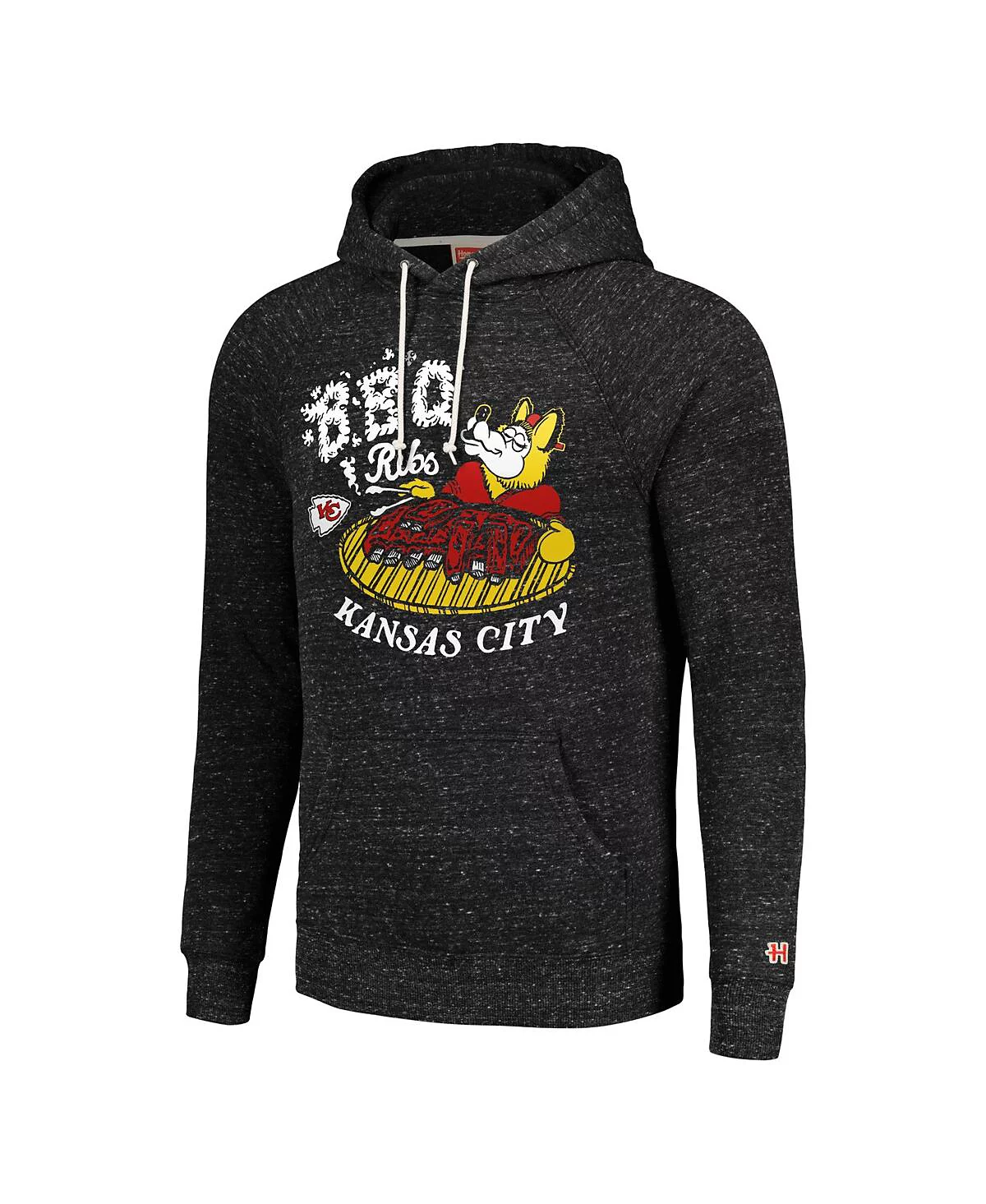 Мужская и женская толстовка-пуловер Tri-Blend от Kansas City Chiefs NFL x от Guy Fieris Flavortown с капюшоном выполненная из древесного угля 14090₽