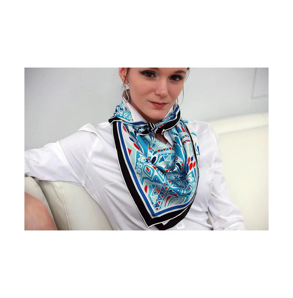 Джесси Чжао Нью-Йоркский шелковый шарф с видом на океан