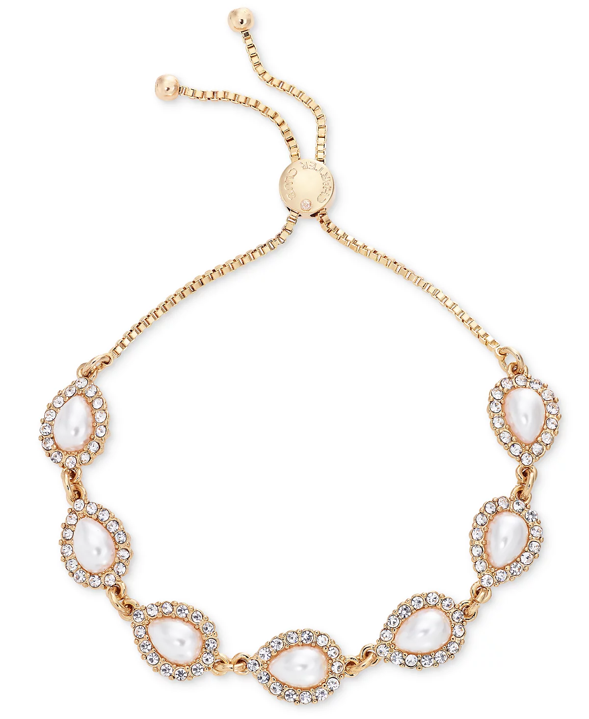 Браслет-слайдер Charter Club с золотым паве и цветной имитацией жемчуга созданный для Macys 4490₽