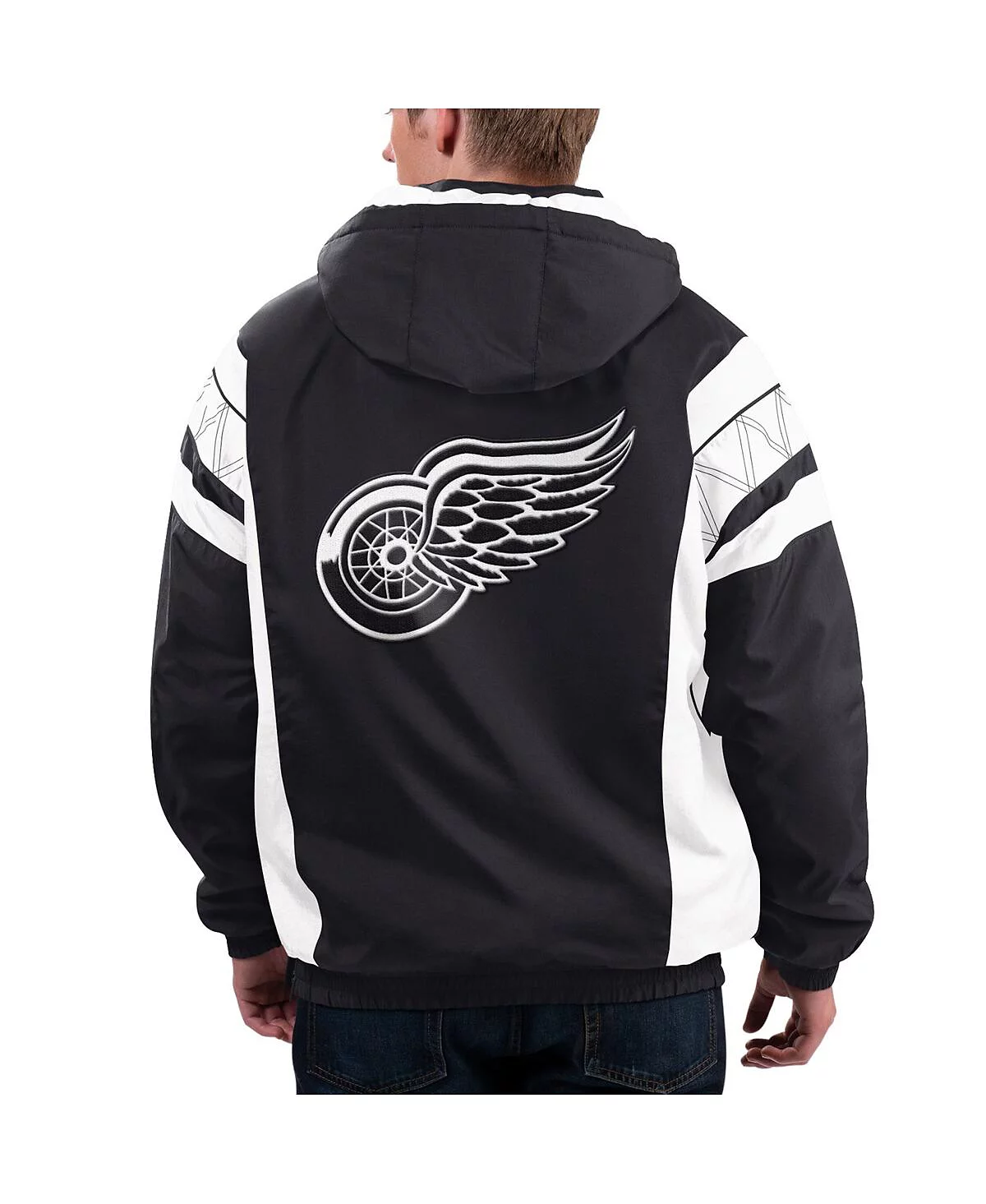 Мужская куртка-толстовка Starter x NHL Black Ice Black White Detroit Red Wings Home Team пуловер с капюшоном на молнии 26990₽