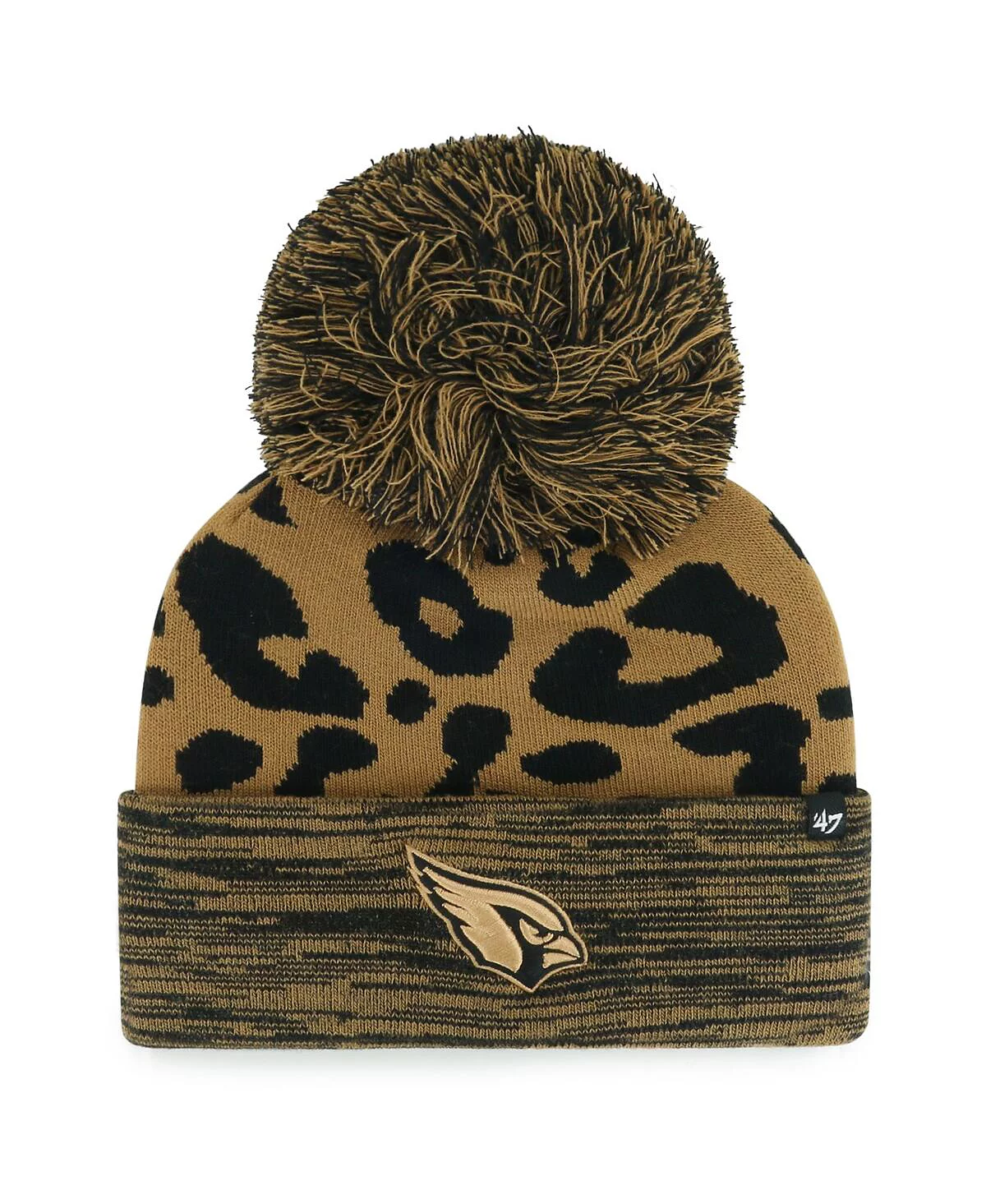 Женская коричневая вязаная шапка Arizona Cardinals 47-го года выпуска с розеткой и помпоном 4790₽