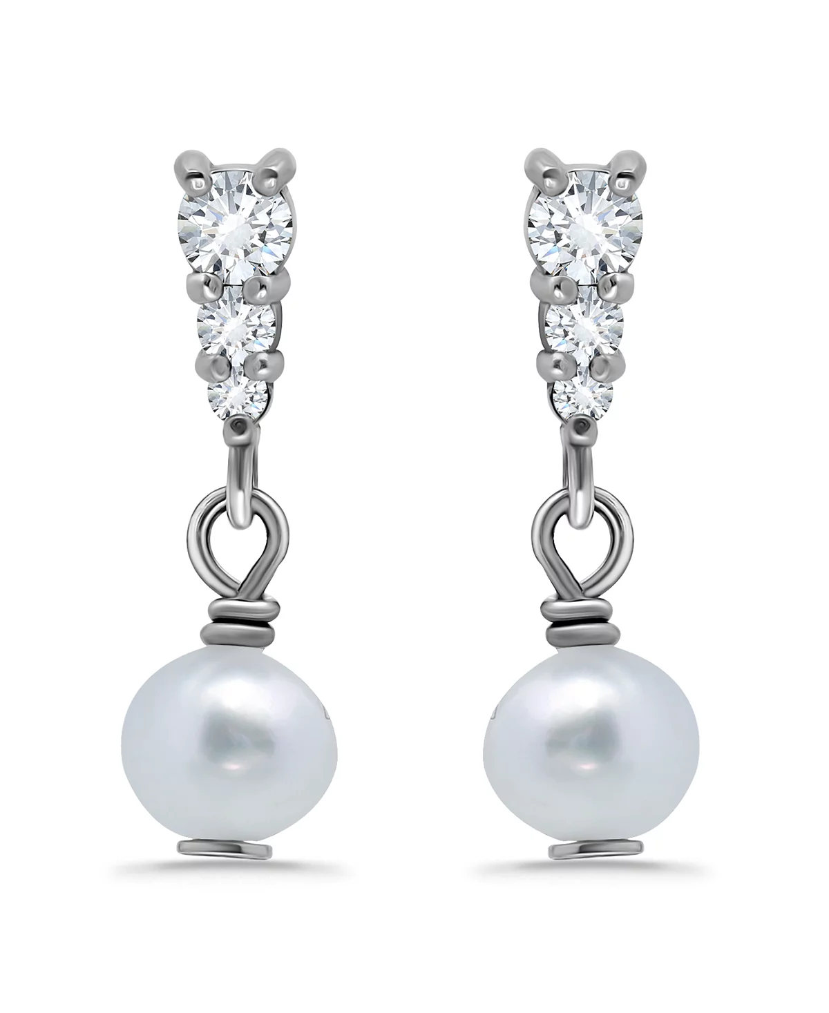 Серьги-капли Macys с белым культивированным жемчугом и кубическим цирконием 4590₽