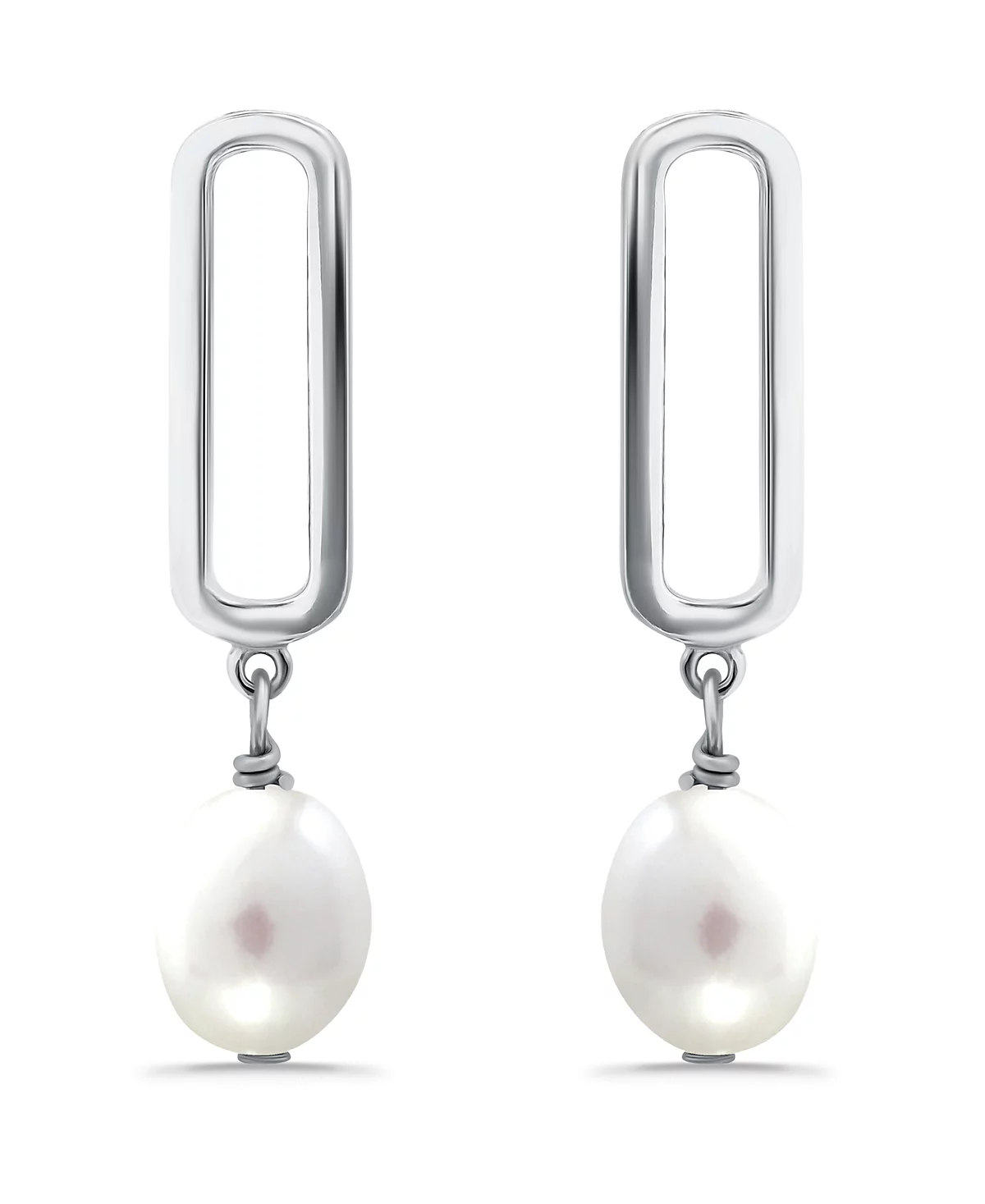 Серьга-скрепка с белым культивированным жемчугом Macys 5090₽