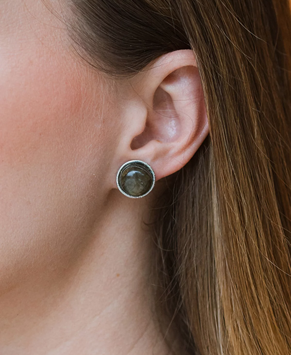 Серьги-гвоздики Matr Boomie Indali с лабрадоритом - Набор из 2 полудрагоценных камней