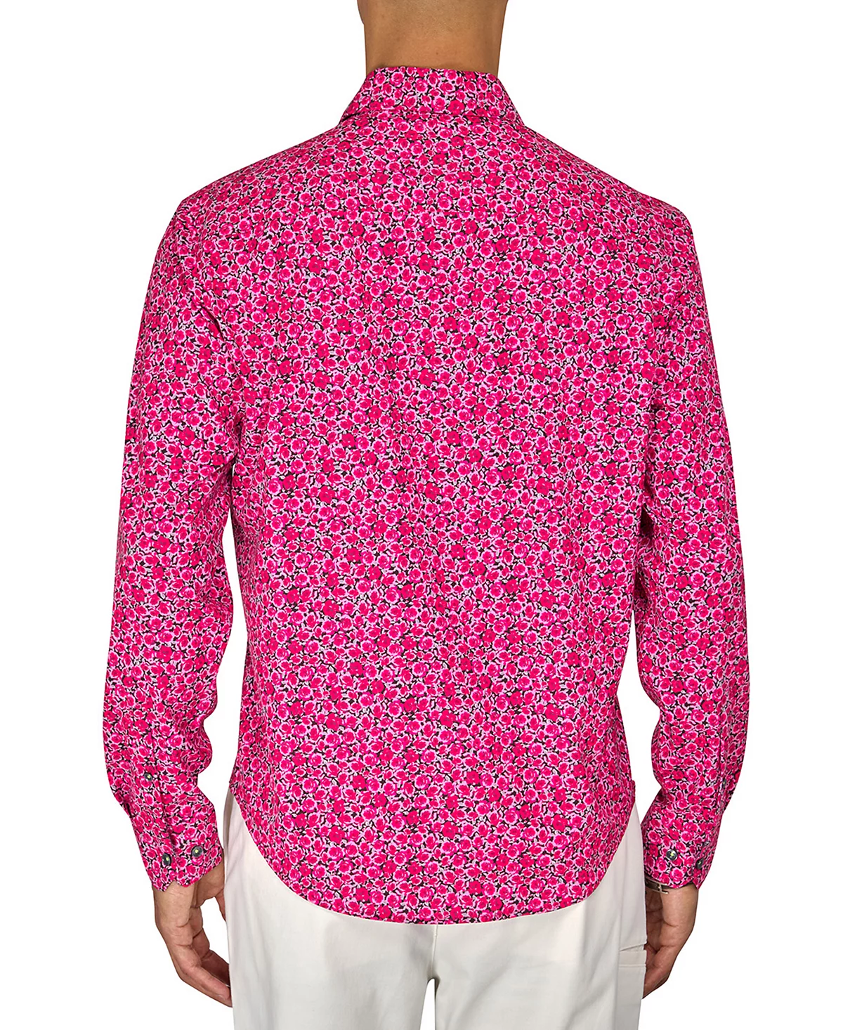 Мужская рубашка на пуговицах Society of Threads из эластичной ткани обычного кроя, не поддающейся глажке, с розовым принтом