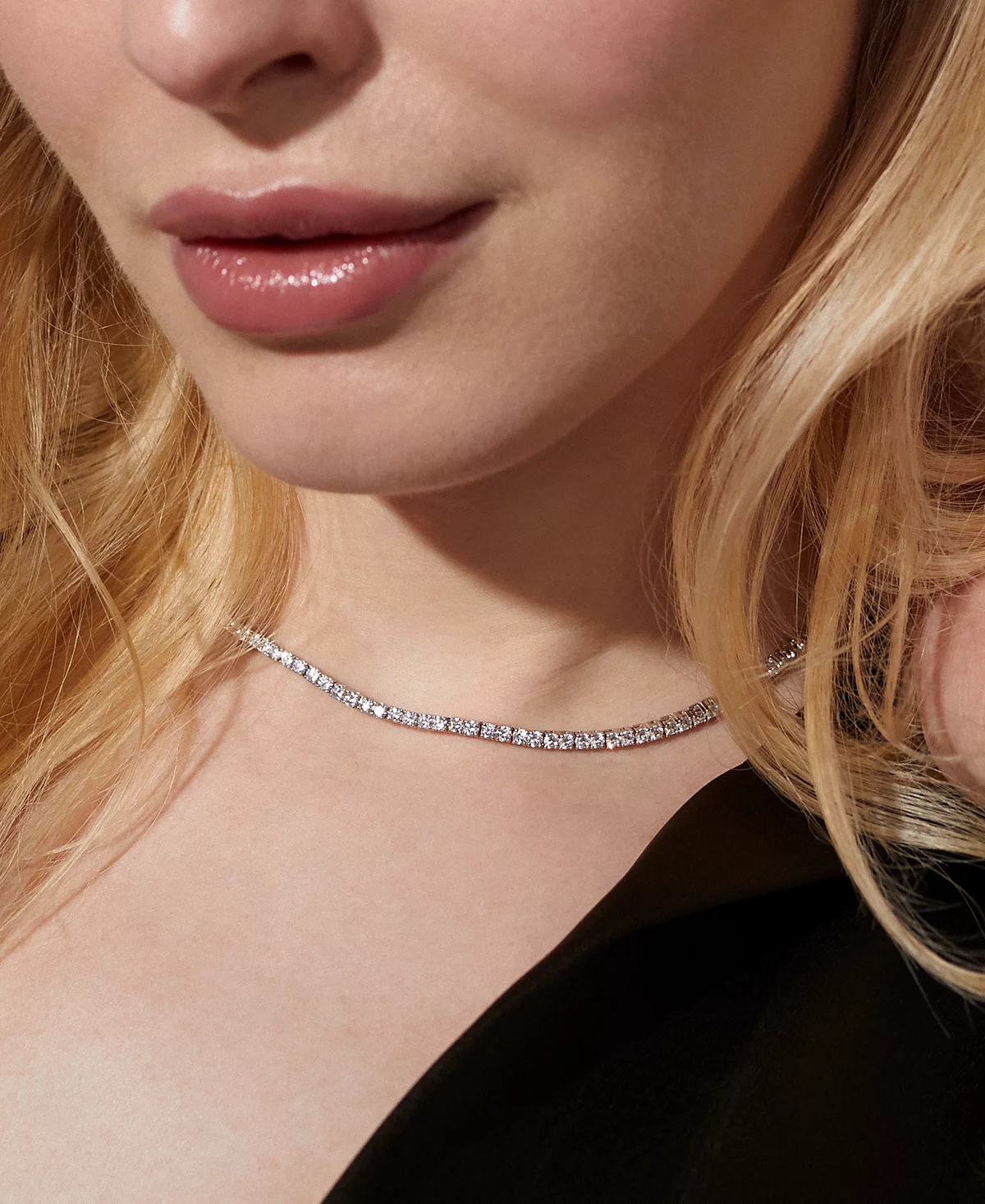 Теннисное колье Eliot Danori с кубическим цирконием диаметром 16 дюймов покрытое родием создано для Macys 37090₽