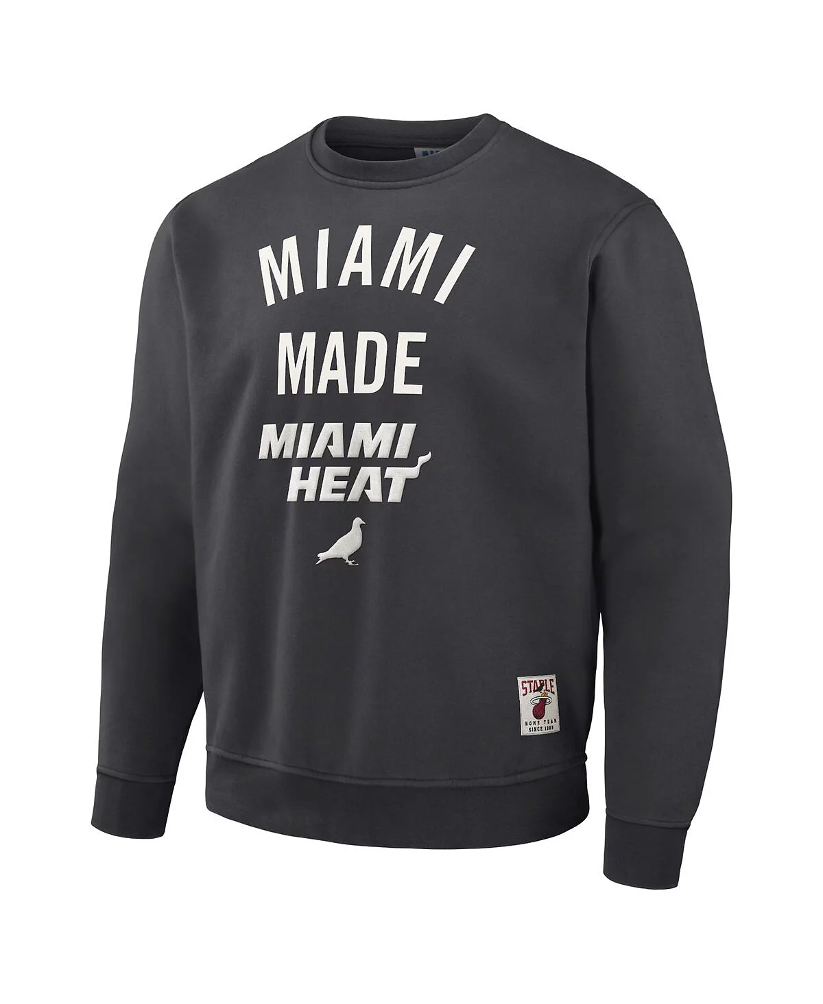 Мужская толстовка-пуловер из плюша NBA x Staple Anthracite Miami Heat