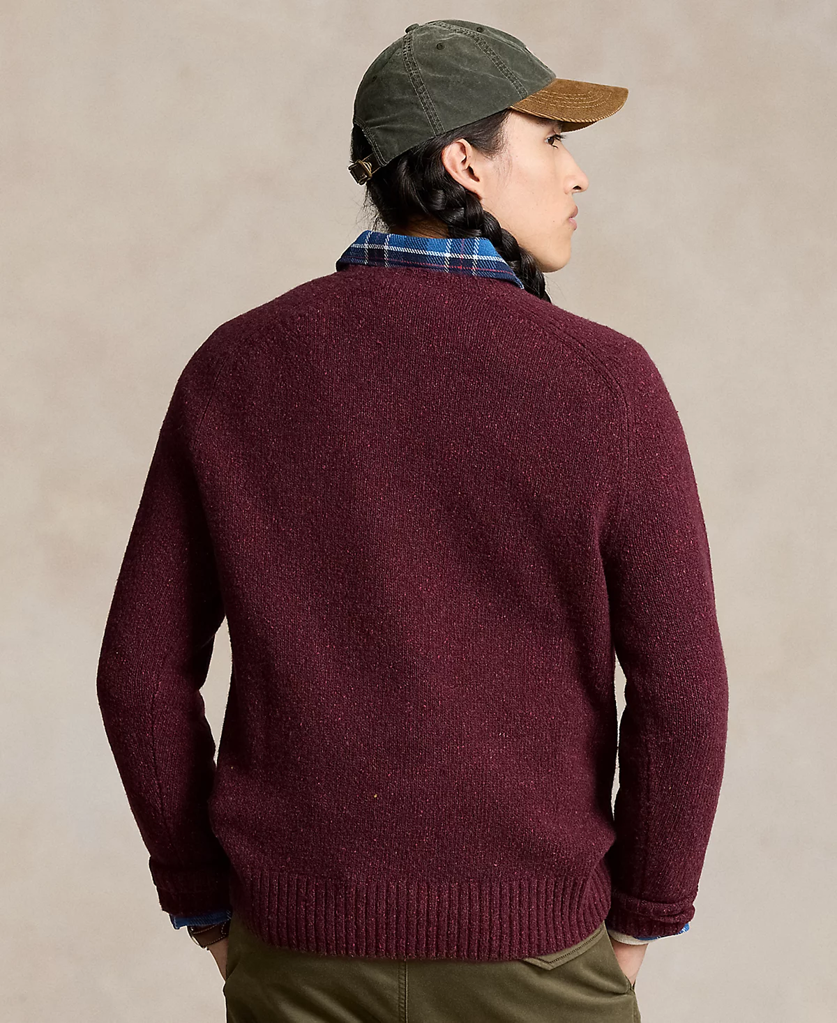 Мужской свитер с круглым вырезом из смесовой шерсти в крапинку Polo Ralph Lauren 11290₽