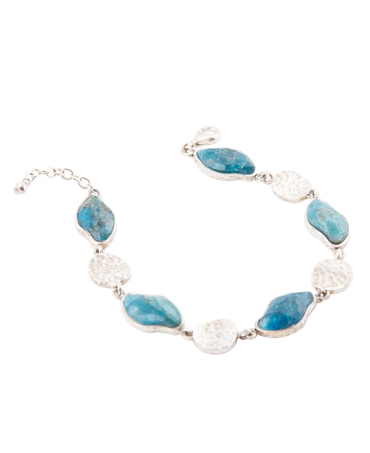 Браслет с абстрактной линией из натурального голубого апатита Barse Luna