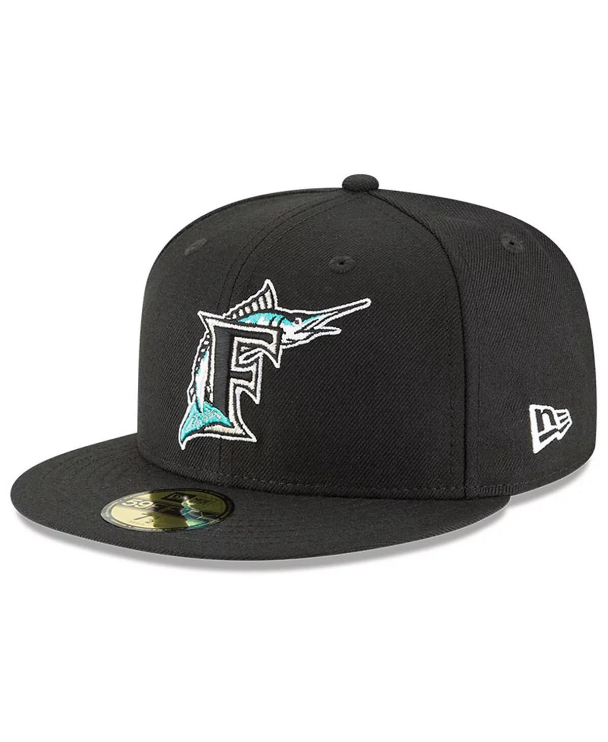 Мужская черная приталенная шляпа New Era Florida Marlins Cooperstown Collection из шерсти 59-го размера новая эра 6690₽