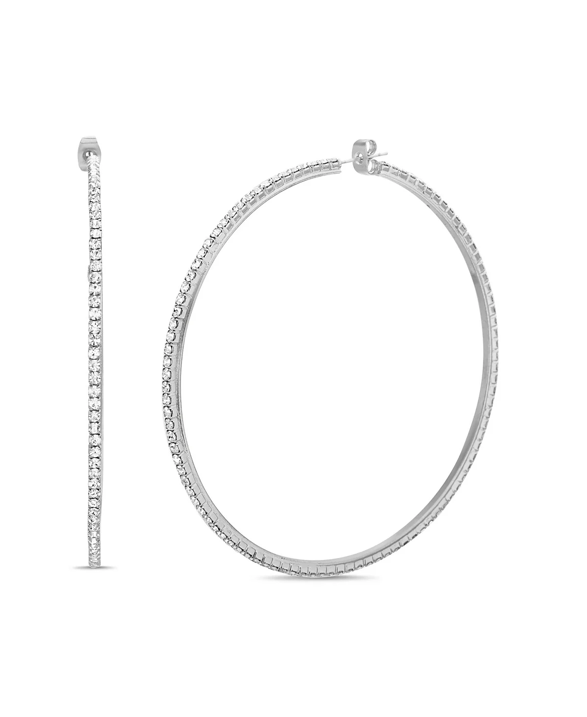 серебряная серьга-обруч из кубического циркония kensie 4590₽