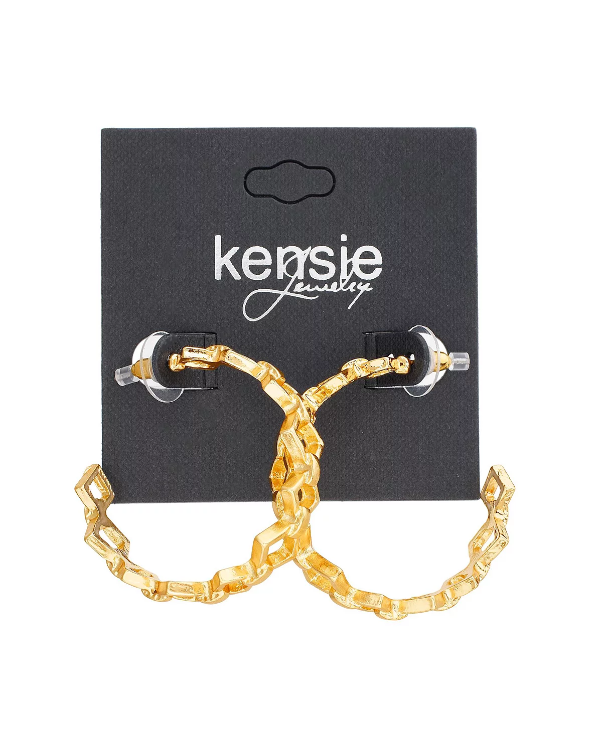 Серьга-обруч с геометрическим вырезом от kensie