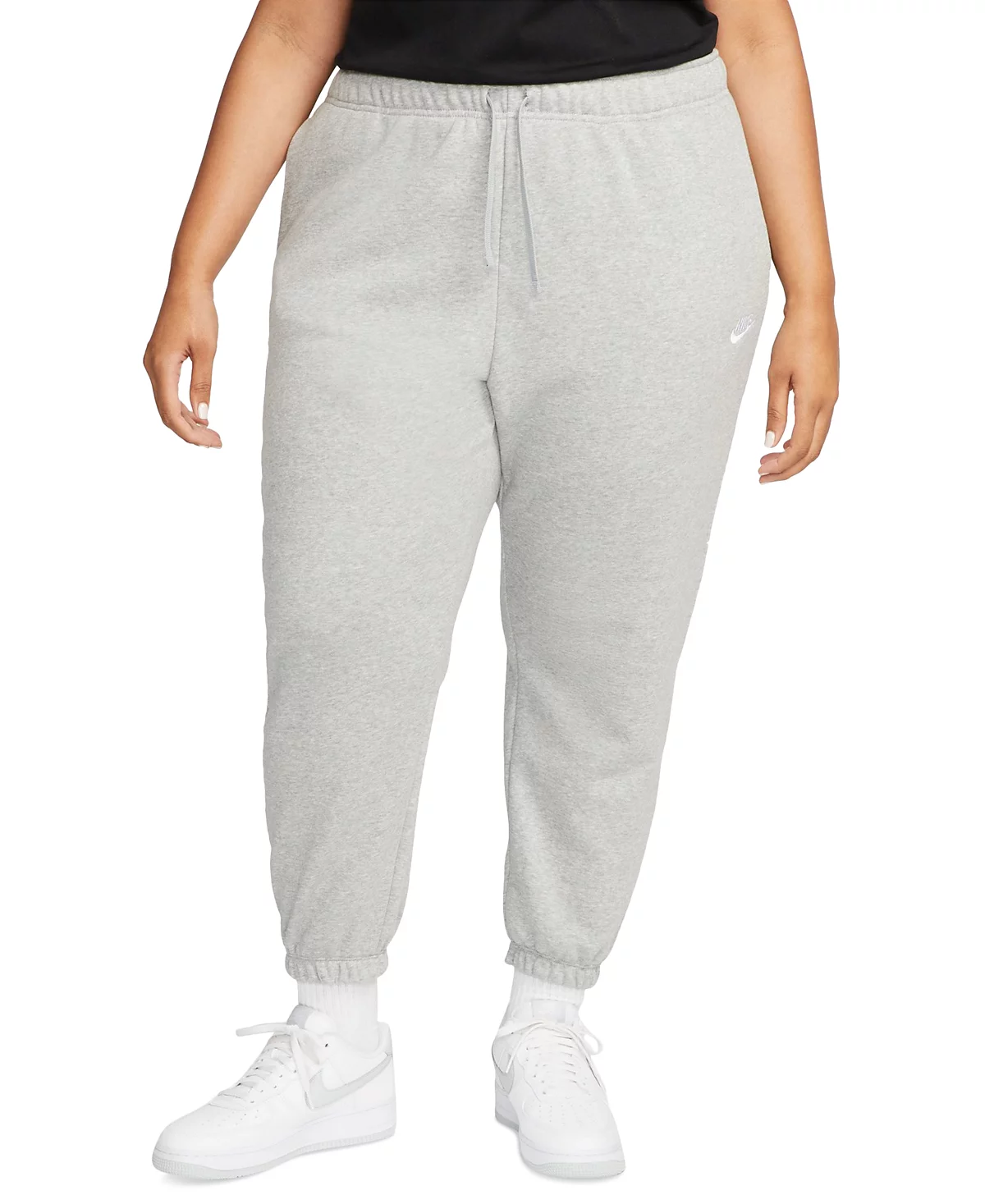 Спортивные брюки-оверсайз из флиса средней посадки Nike Sportswear Club Plus Size 