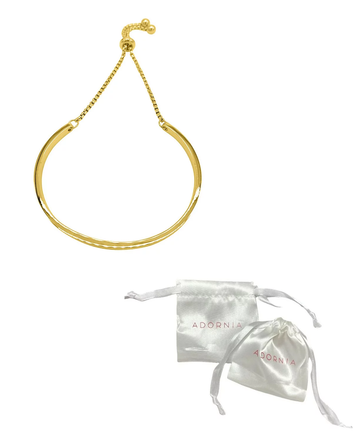 Браслет-слайдер с изогнутой планкой ADORNIA устойчивый к потускнению 2590₽