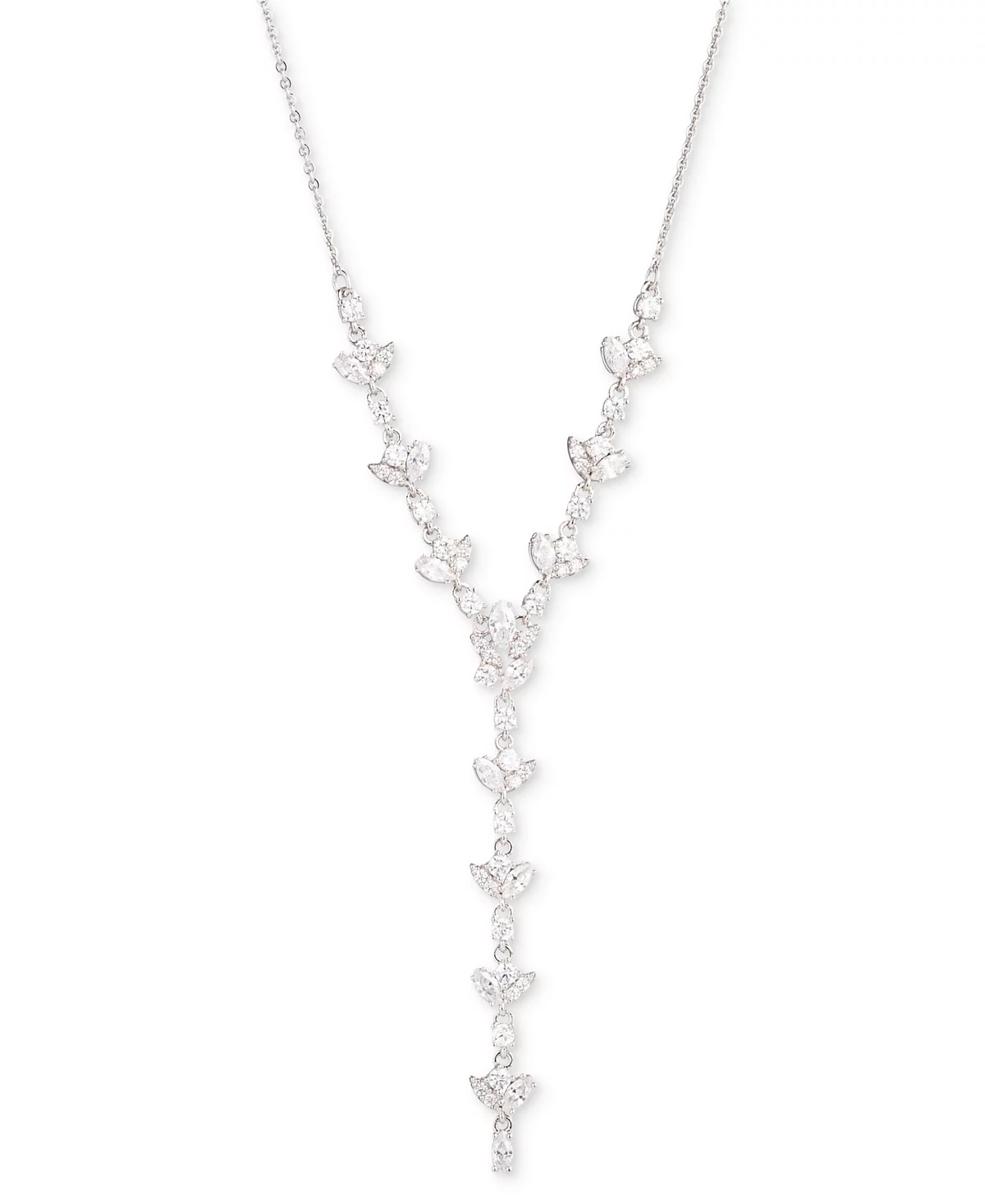 Колье-лариат с серебристыми кристаллами и кубическим цирконием от Givenchy удлинитель 16 дюймов 3 дюйма 12890₽
