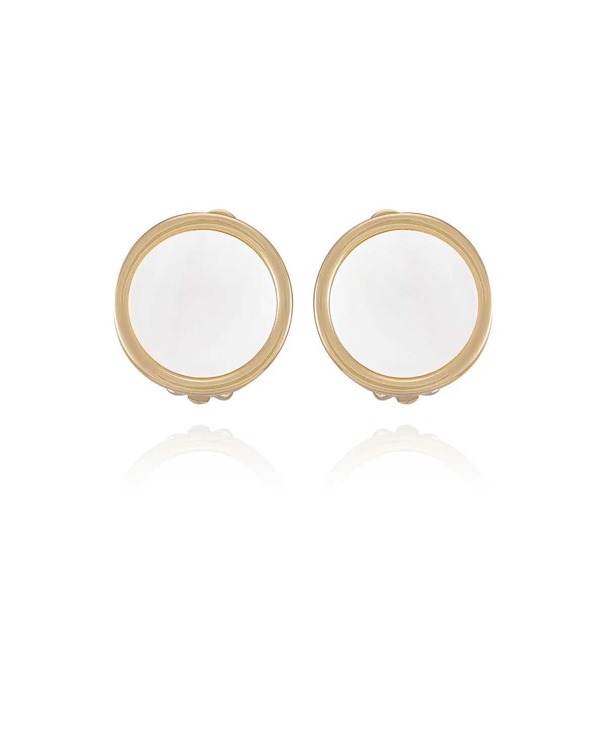 Золотые серьги-клипсы T Tahari с круглыми десятицентовиками на пуговицах 6090₽